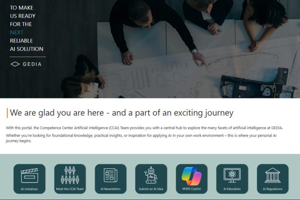 Screenshot AI Portal GEDIA