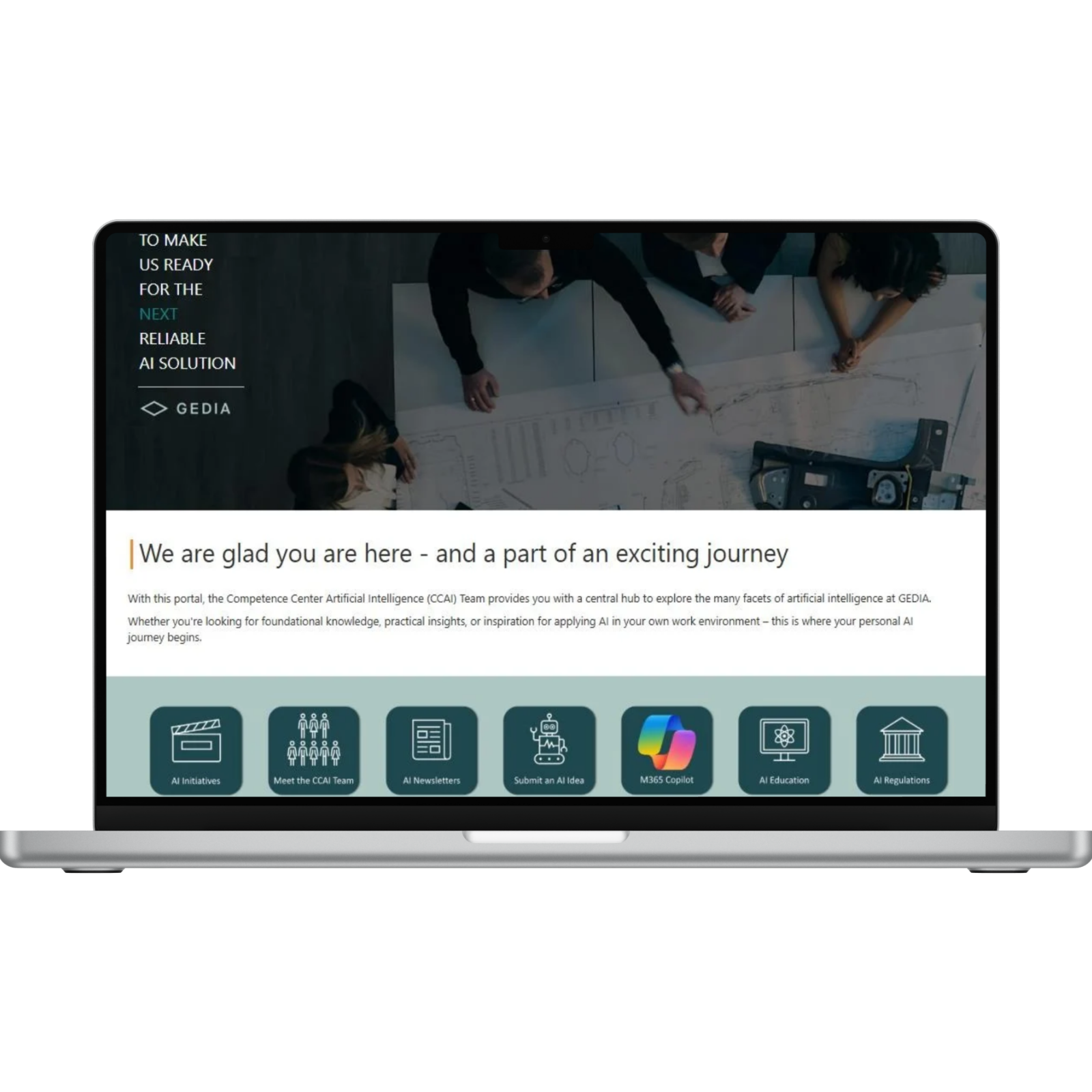 GEDIA AI Competence Center Mockup